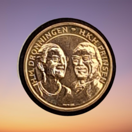 2017. 20 kr. Dronningen og Prinsens Guldbryllup.