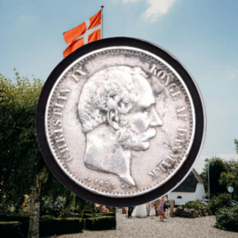 1875. 2 kr. sølv. Christian IX.