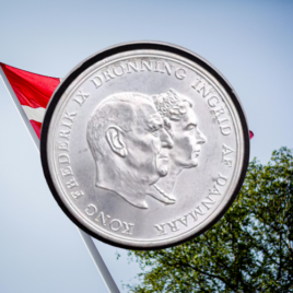 1960. 5 kr. 25 år Sølvbryllup.