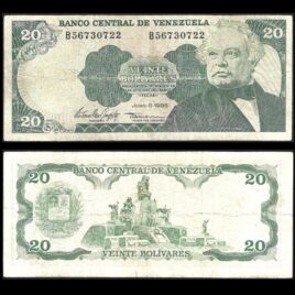1995. 20 bolivares. Venezuela.