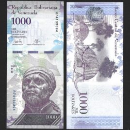 2017. 1000 bolivares. Venezuela.