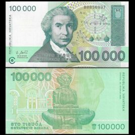 1993. 100000 dinara. Kroatien.