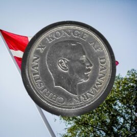 1945. 2 kr.75 år. Christian X.